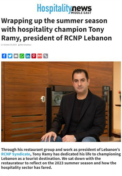 Wrapping up the summer season with hospitality champion Tony Ramy, president of RCNP Lebanon